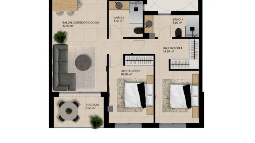 Apartamento de 2 dormitorios en Elche, Spain No. 1549 № 3