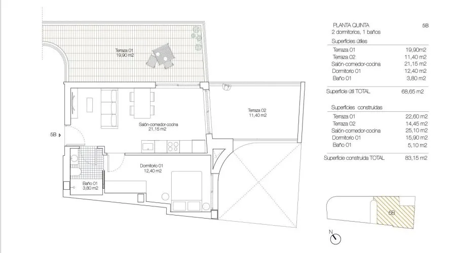 Ático de 1 dormitorio en Torrevieja, Spain No. 456 № 1