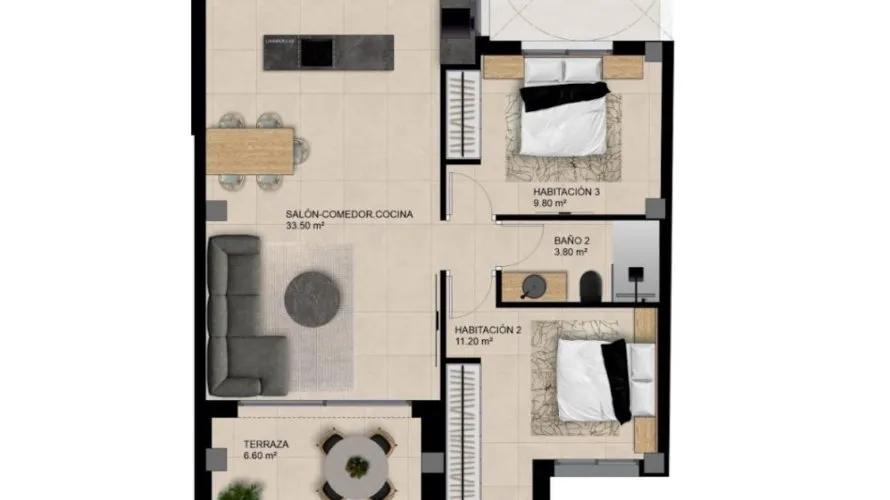 Apartamento de 2 dormitorios en Elche, Spain No. 1549 № 6