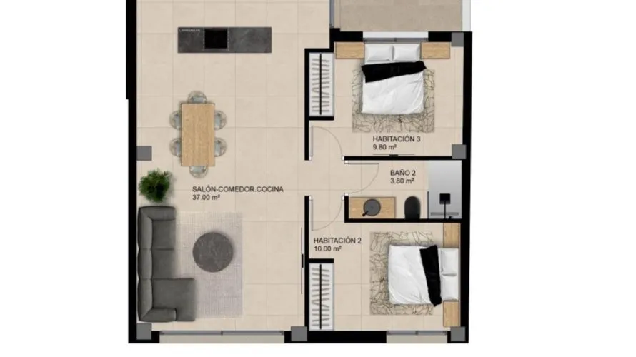 Apartamento de 2 dormitorios en Elche, Spain No. 1549 № 5