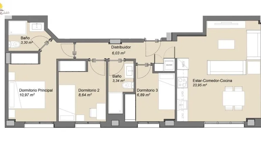 Apartamento de 1 dormitorio en Valencia, Spain No. 230 № 7