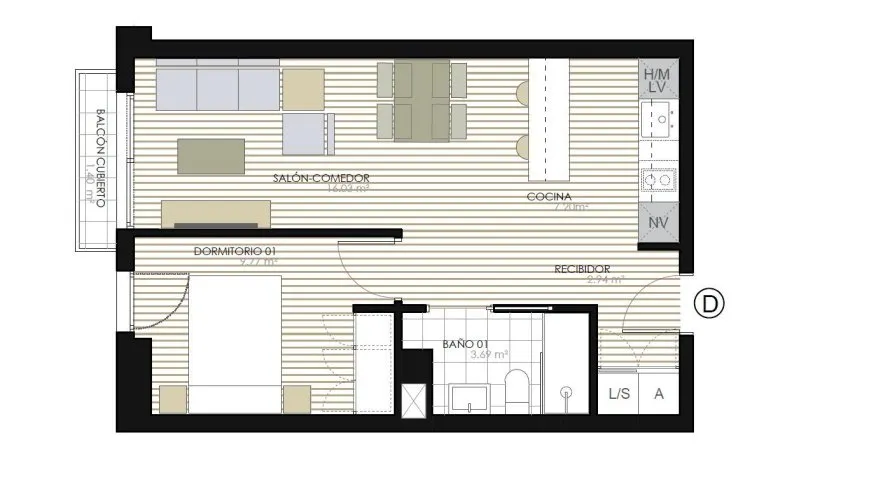 Apartment de 1 chambre à Valencia, Spain No. 1624