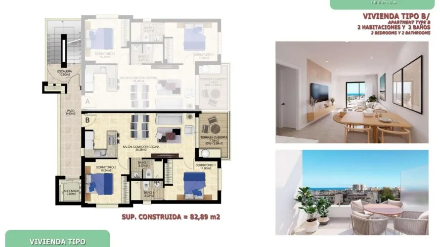 Apartment de 2 chambres à Torrevieja, Spain No. 1137 № 3