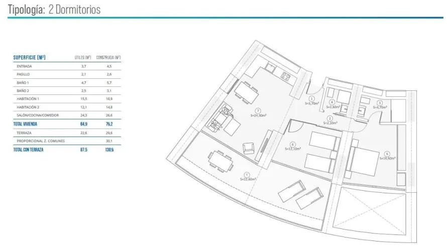 Квартира с 2 спальнями в Бенидорм, Испания №457 № 4