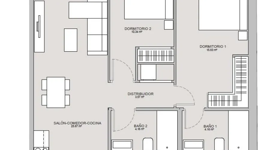 2 bedrooms apartment for sale, Valencia, Spain No. 1042 № 5
